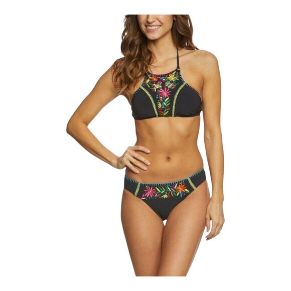 Nanette Lepore Woodstock Siren Two-Piece Halter Bikini Swimsuit Women's XS - Picture 1 of 10
